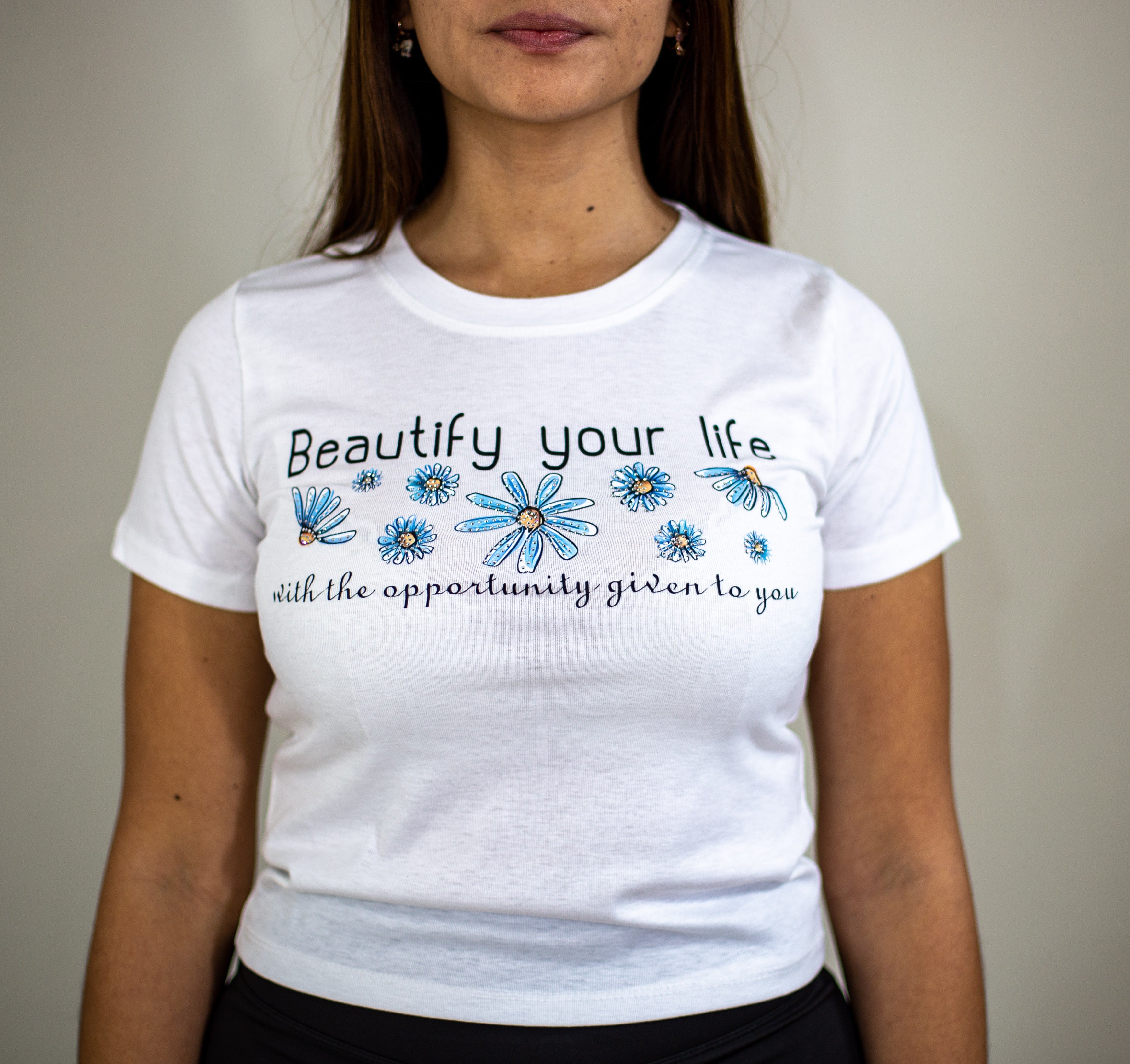 Polera Flor Margarita Brillo