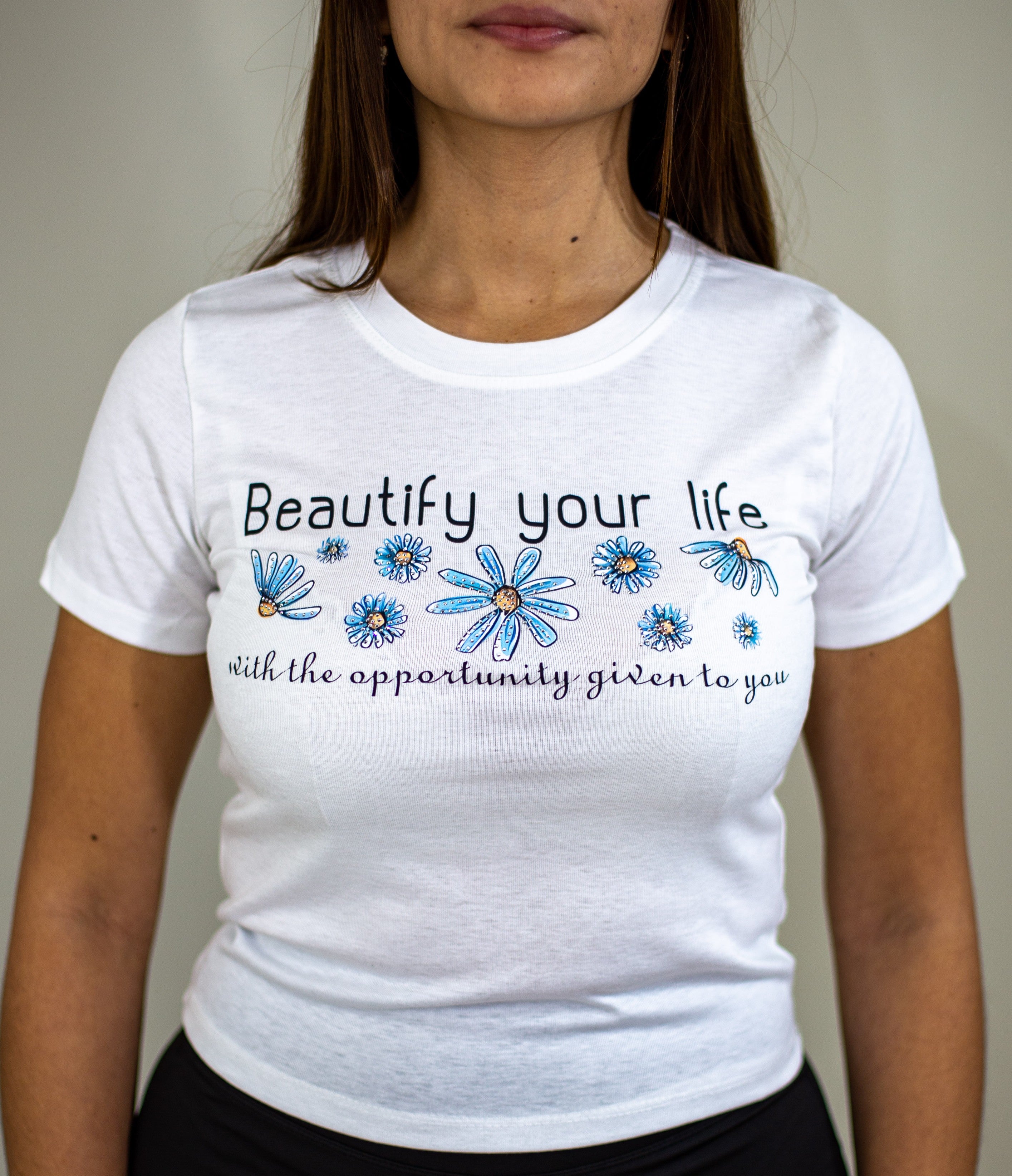 Polera Flor Margarita Brillo