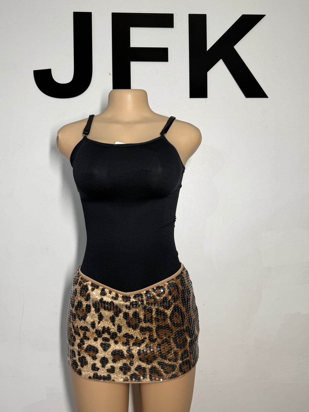 Falda short print elasticada