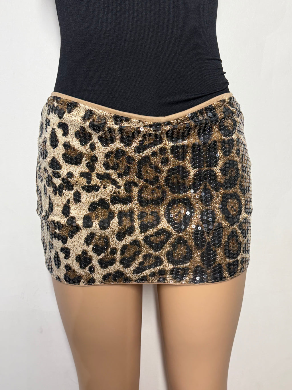 Falda short print elasticada