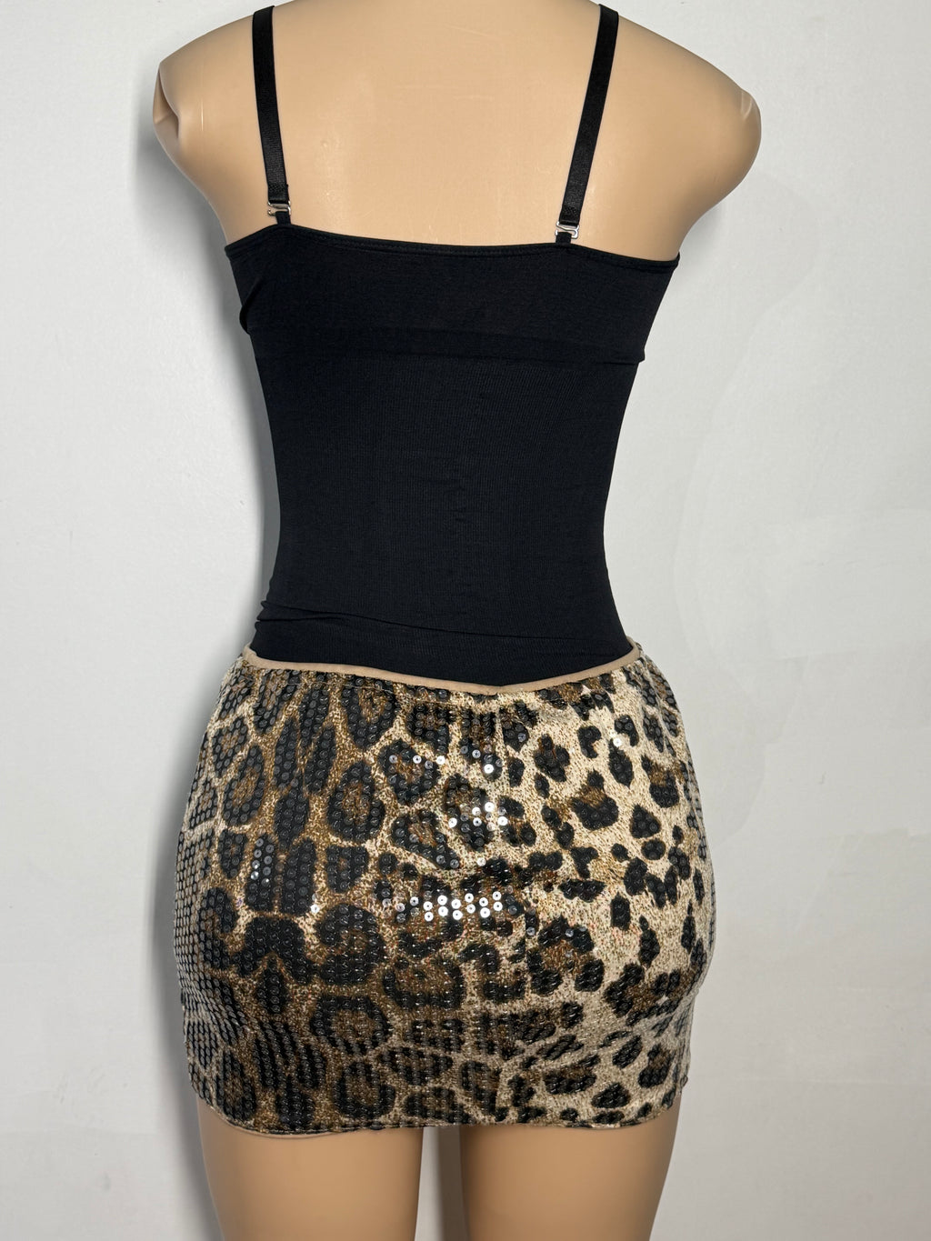 Falda short print elasticada