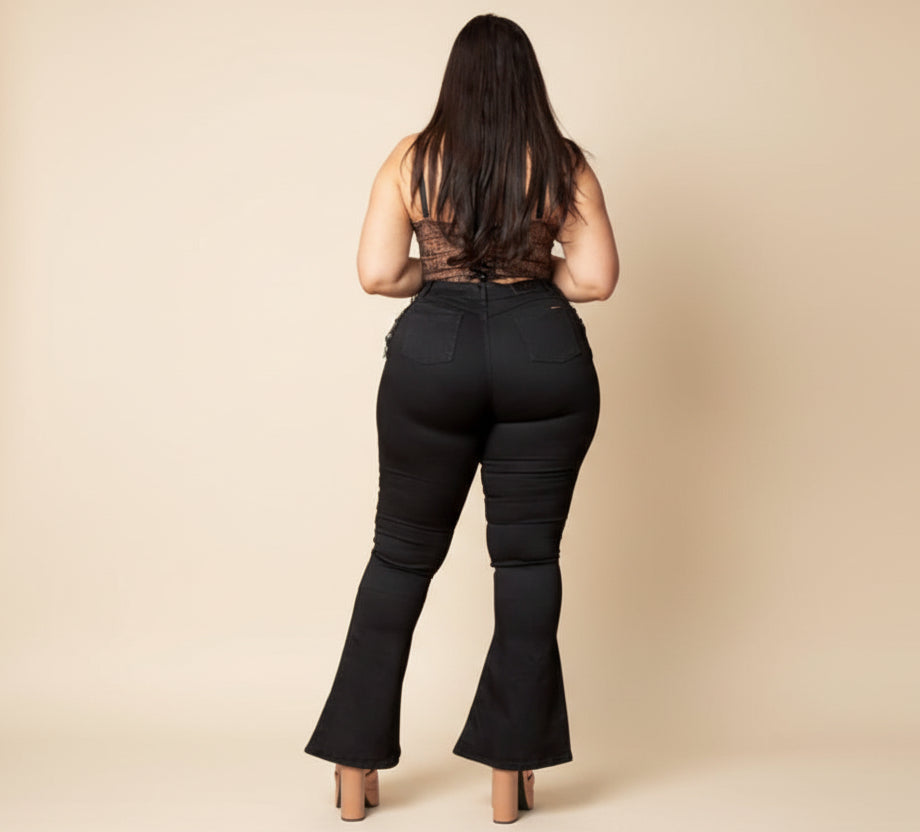 Jeans Flare Trenzado Menina