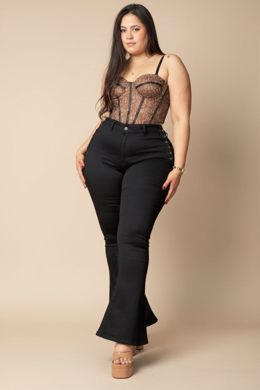 Jeans Flare Trenzado Menina