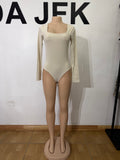 Body manga larga escote cuadrado