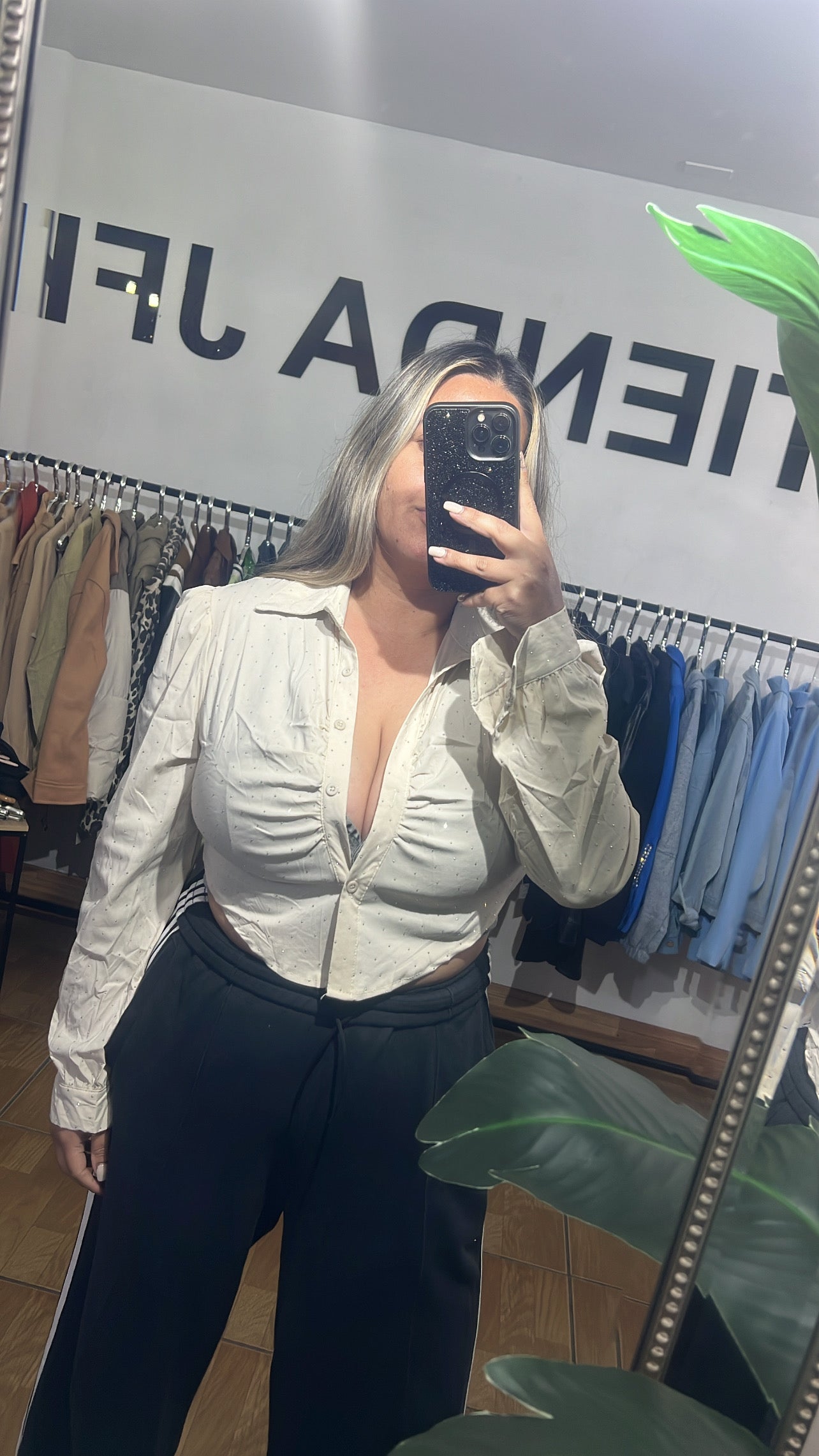 Camisa Brillo Elasticada