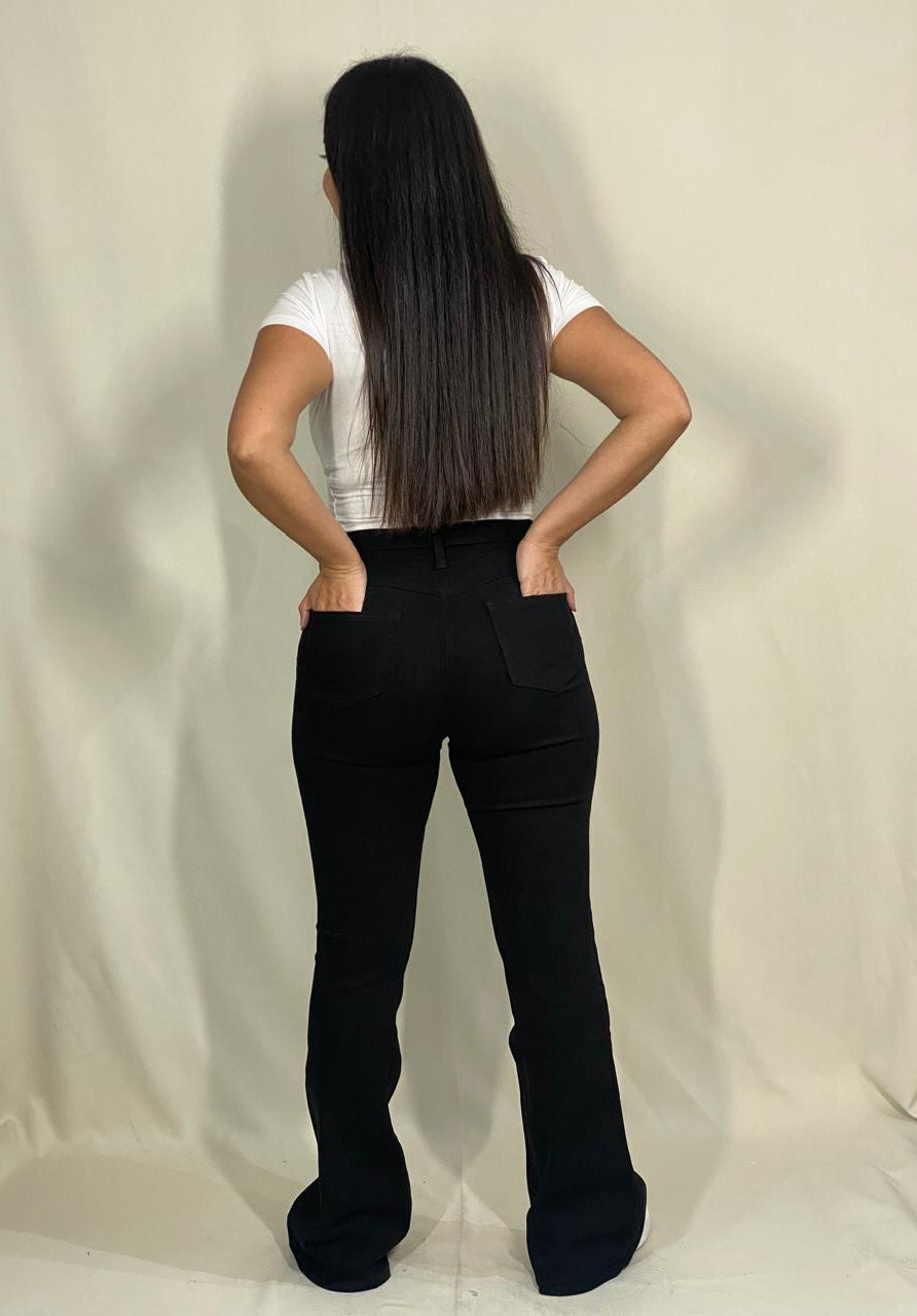 Jeanns Flare negro cinturón