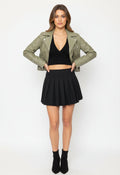 Chaqueta Cuerina Verde Olivo Claro