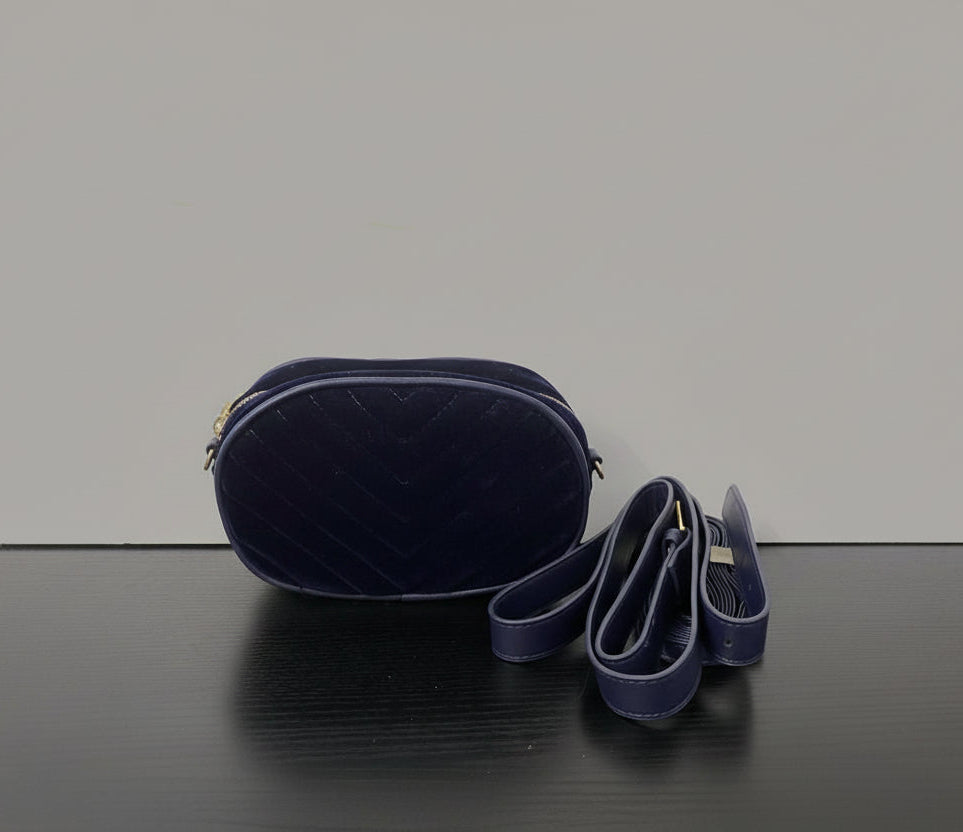 Riñonera Terciopelo Azul Marino