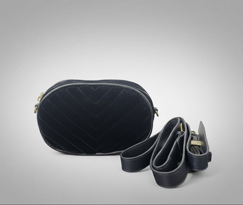 Riñonera Terciopelo Azul Marino