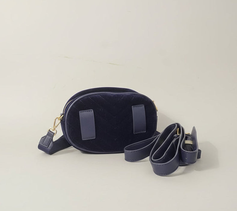 Riñonera Terciopelo Azul Marino