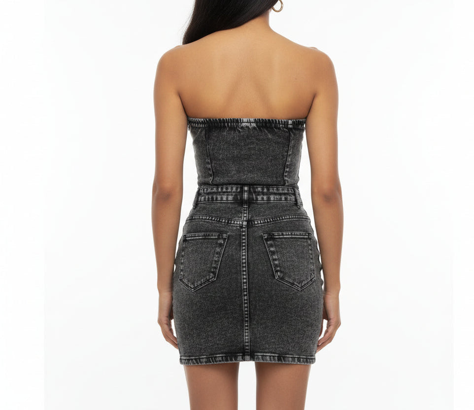 Vestido sttraple jeans