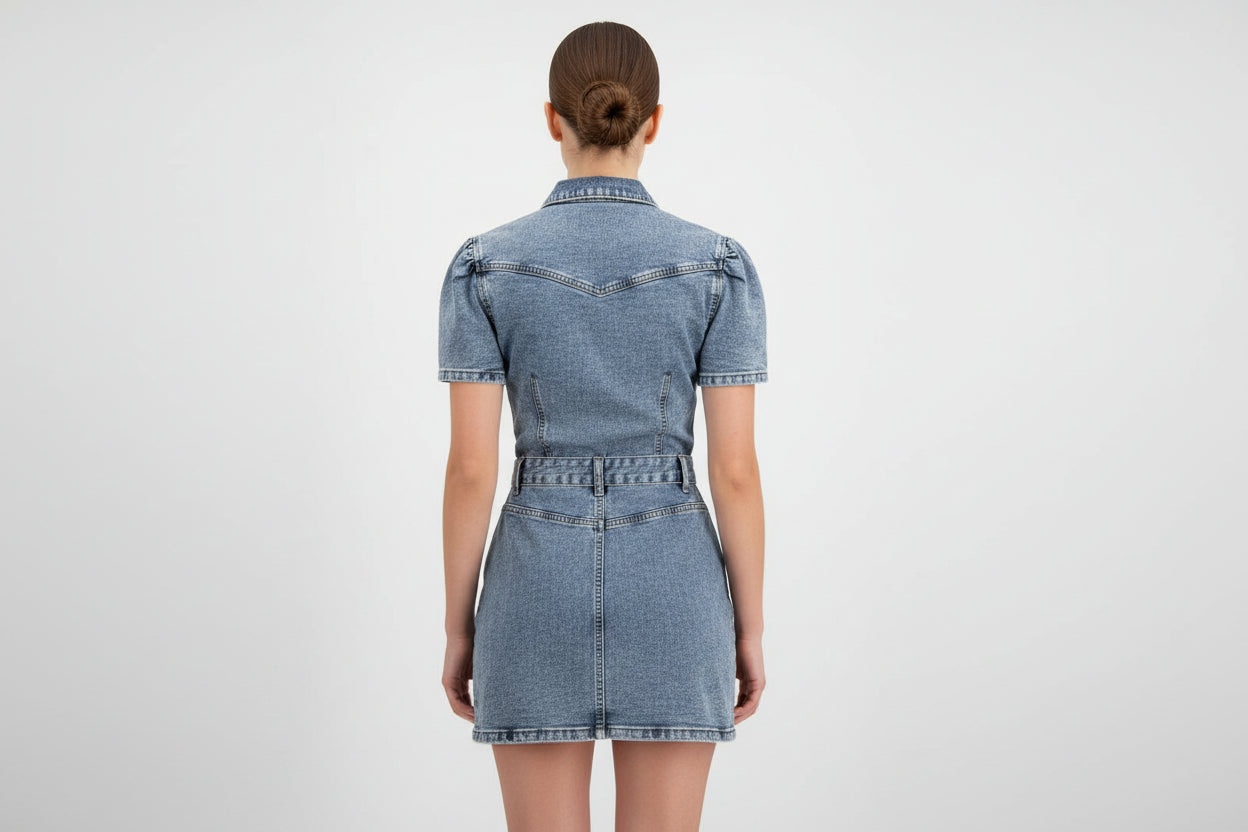 Vestidos Jeans Mangas