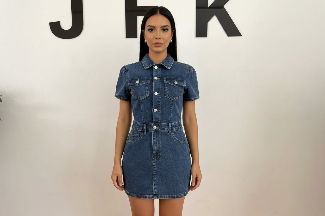 Vestidos Jeans Mangas