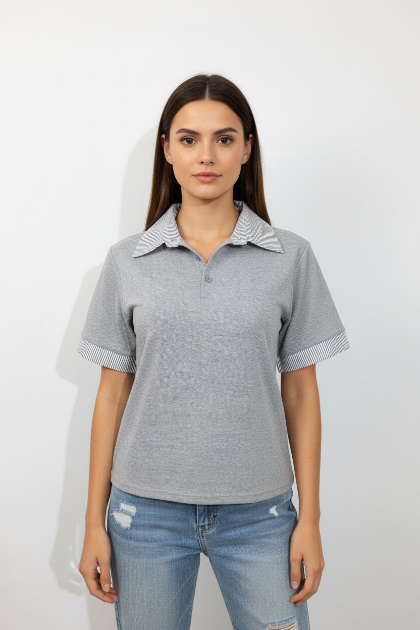 Poleras Cuello de Lineas