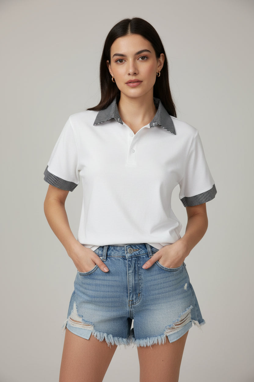 Poleras Cuello de Lineas