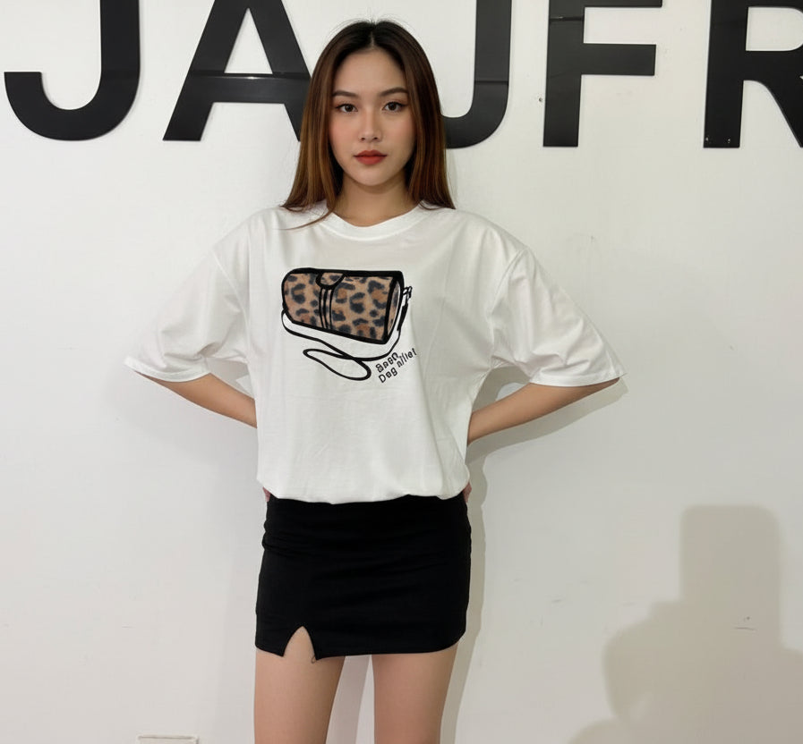 Polera larga Cartera animalprint