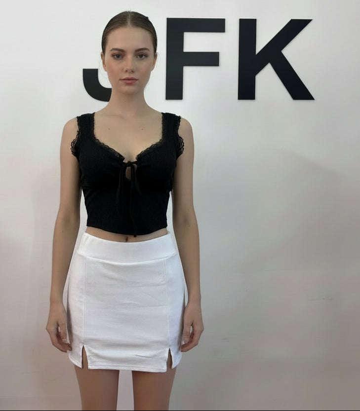 Short Falda dos cortes frente