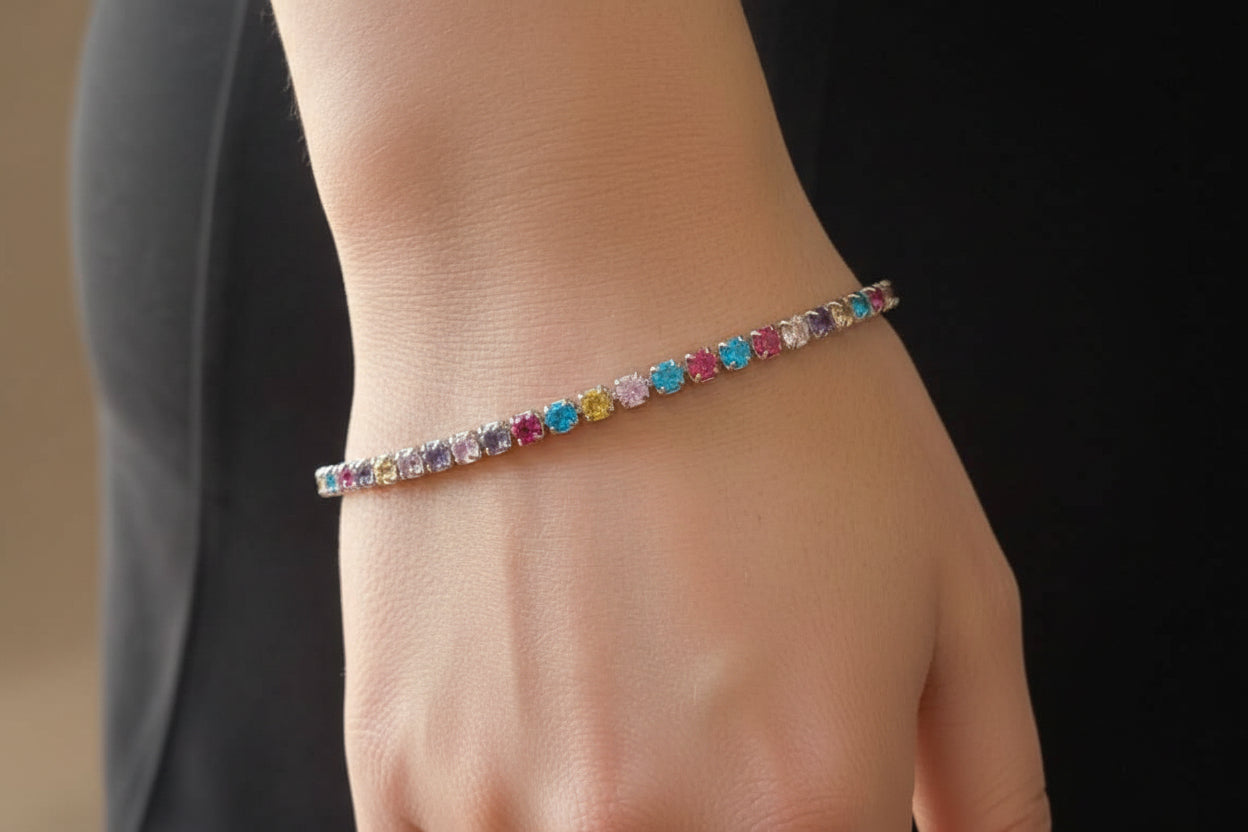 Pulsera brillos colores