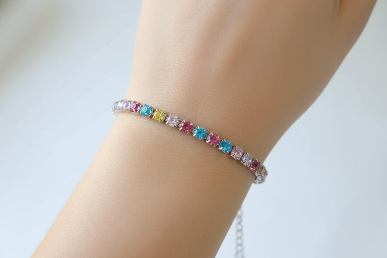 Pulsera brillos colores