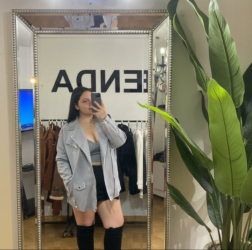 Chaqueta Oversize Gamuza