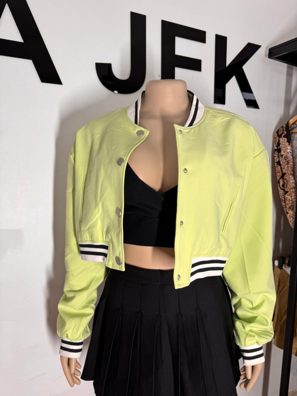 Chaqueta Bomber Verde Limon