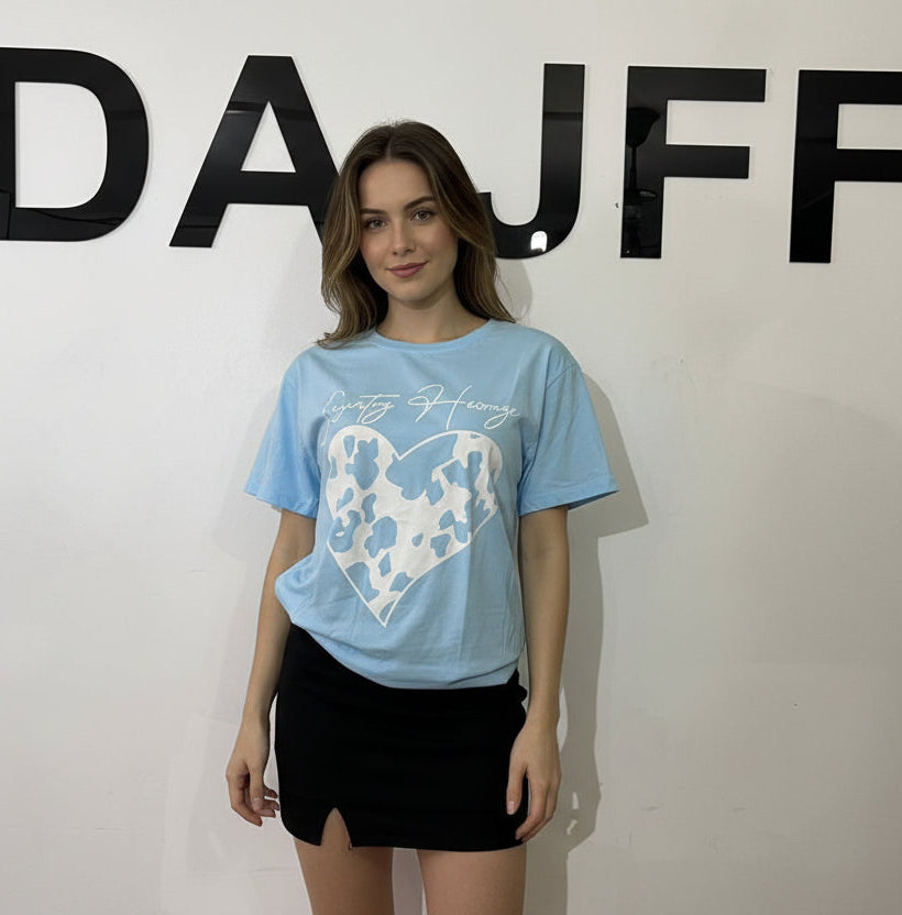 Polera corazón Vaca