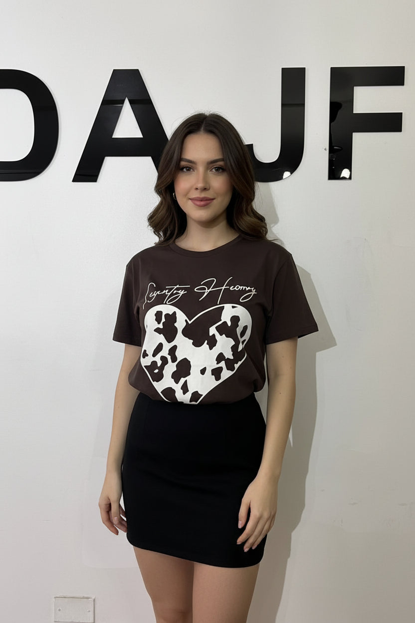 Polera corazón Vaca