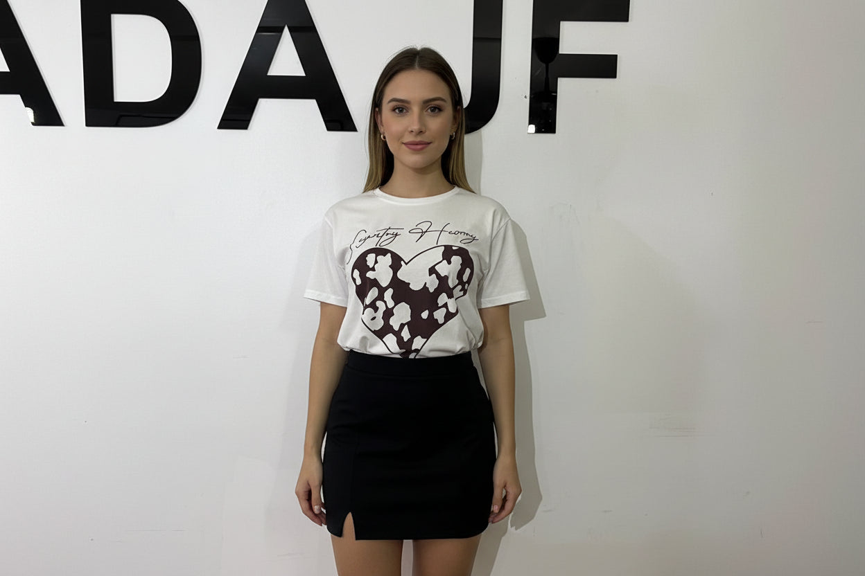 Polera corazón Vaca