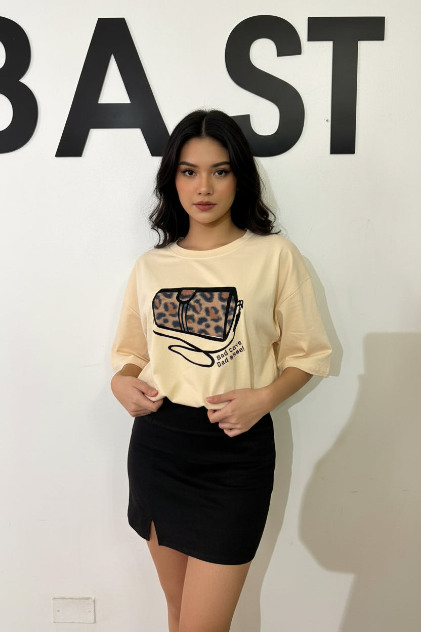 Polera larga Cartera animalprint