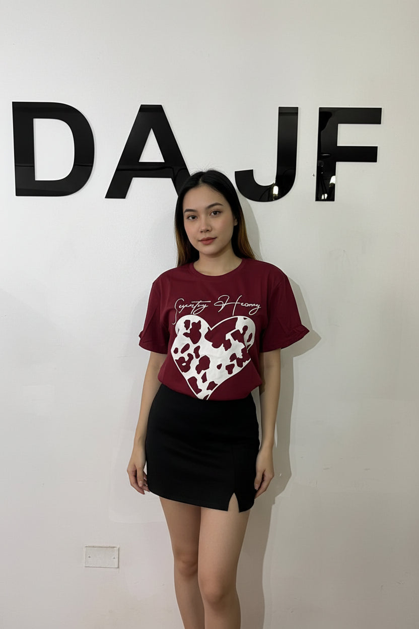 Polera corazón Vaca