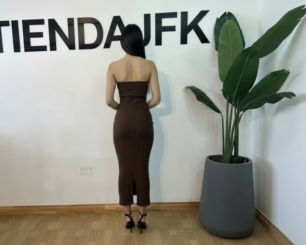 conjunto vestido con tapado