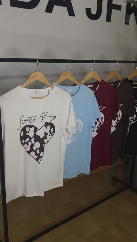 Polera corazón Vaca